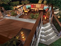 <b>Trex Transcend Decking and Railing in Fire Pit and Gravel Path</b>